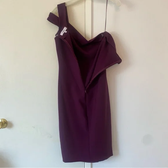 NWOT - Dark Purple One Shoulder Dress by LIKELY SIZE 6 - Picture 9 of 10